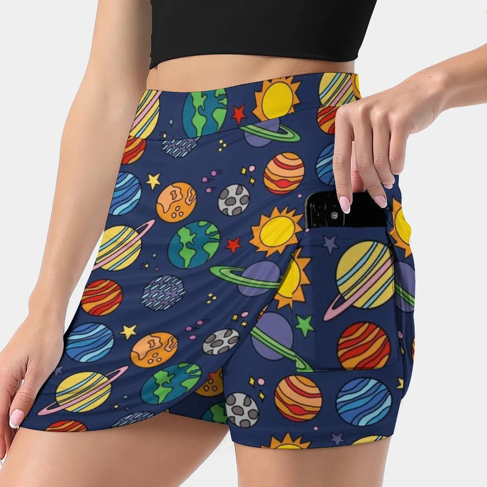Suknje s po cijeloj površini Planeta|Prostor|Zemljište|Astronomija|Znanost, Ženska Moda 2022, Suknja s Hlačama, Mini-suknje, Uredski Kratka Suknja, Slatka